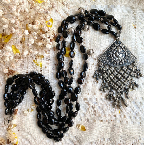 ON SALE - Tribal Black Onyx, Ganesha Necklace