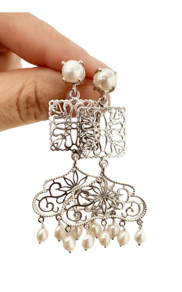 NEW Pearl Filigree Earring