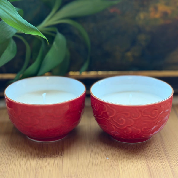 Red Cloud Tea Cup Candles