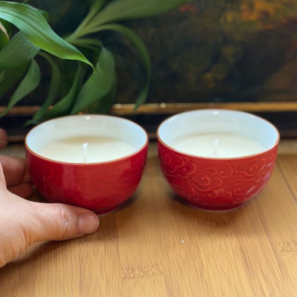 Red Cloud Tea Cup Candles