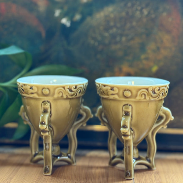 Green Chinese Tea Cup Candles 2