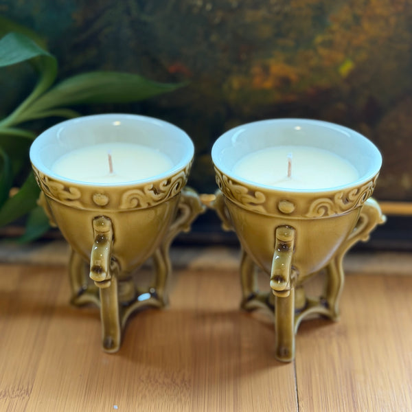 Green Chinese Tea Cup Candles 2
