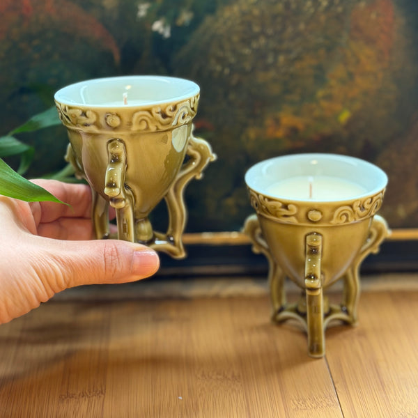 Green Chinese Tea Cup Candles 2