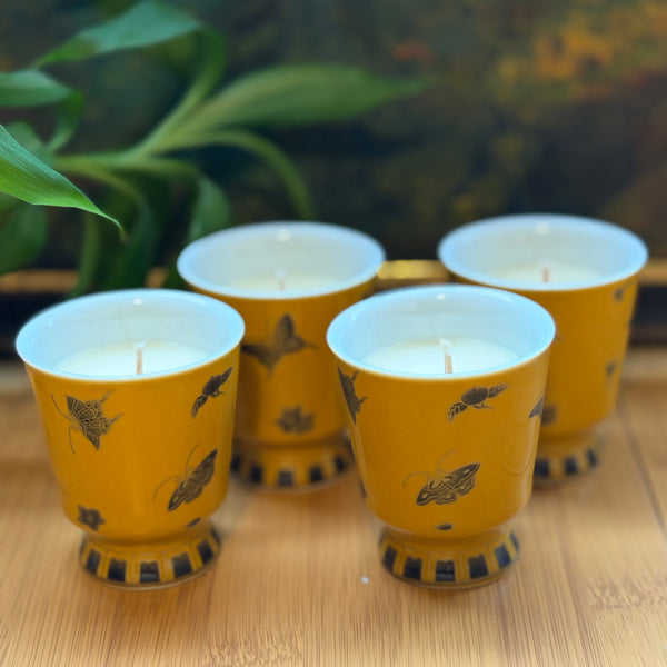 Yellow Miniature Tea Cup Candles