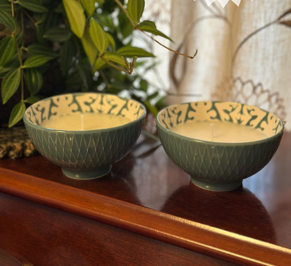 100% Donated - Teal Bowl Candles