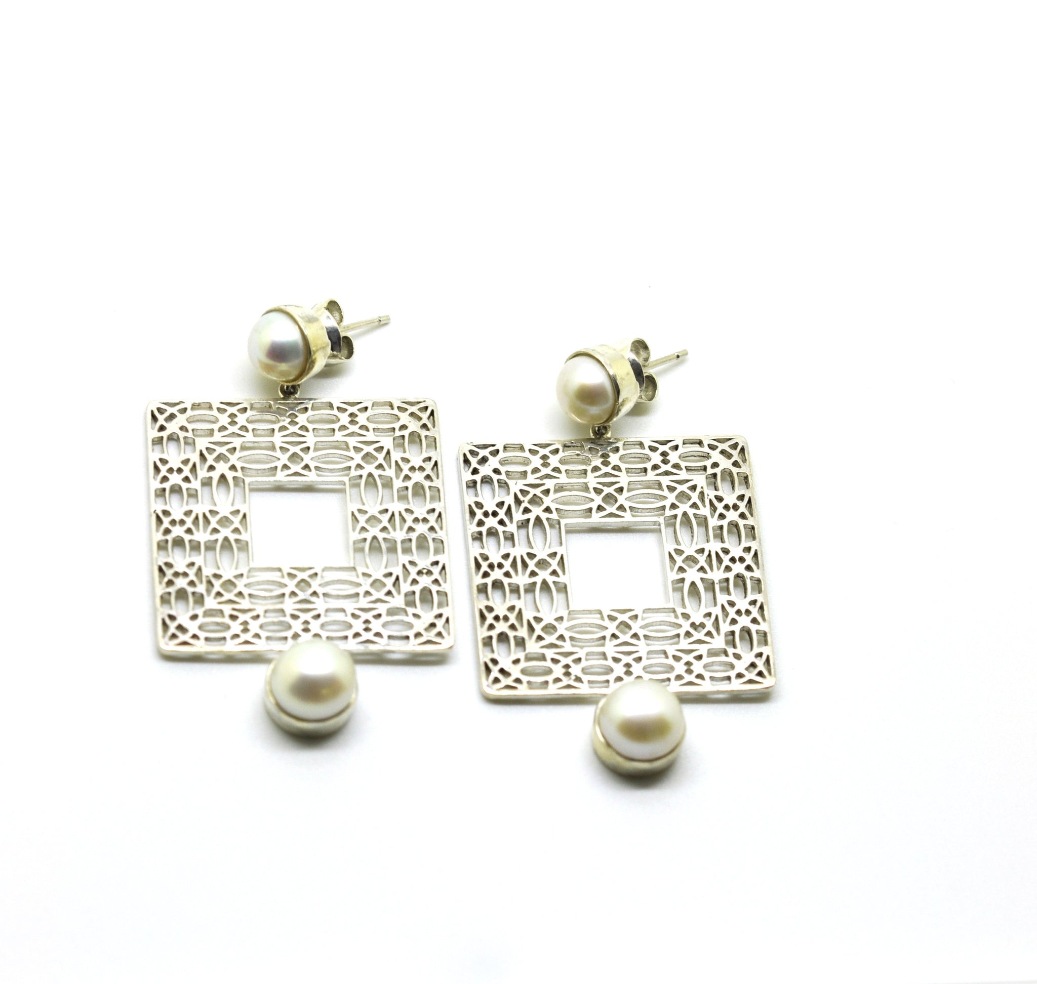 SOLD - CLEARANCE SALE Filigree - Square with pearls