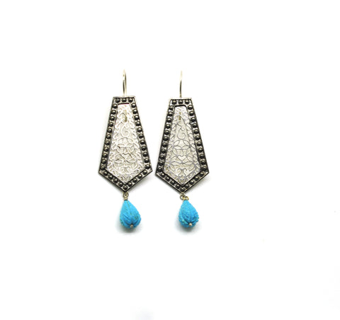 SOLD - Oxidised Turquoise earring