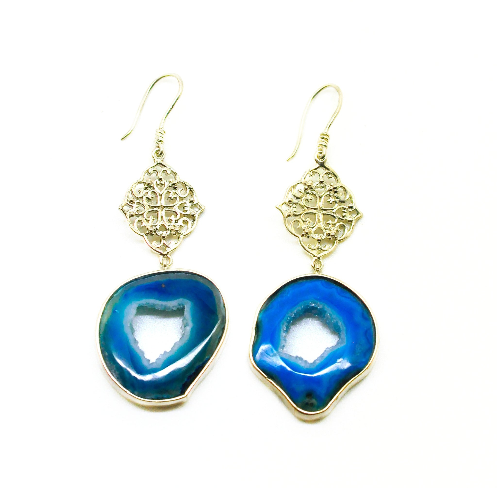 SOLD - NEW Druzy earring Blue 2