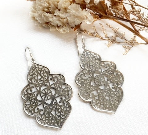 SOLD - ON SALE - New Mughal Earring 1 - Silver