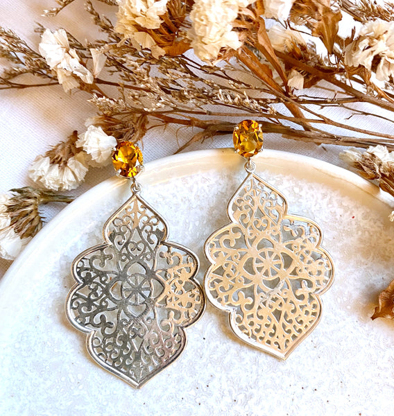 Mughal Earring 1 - Citrine