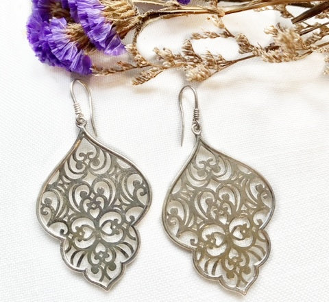 ON SALE - NEW Mughal Earrings 3 - Silver