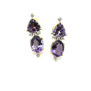 Amethyst and Diamond earrings