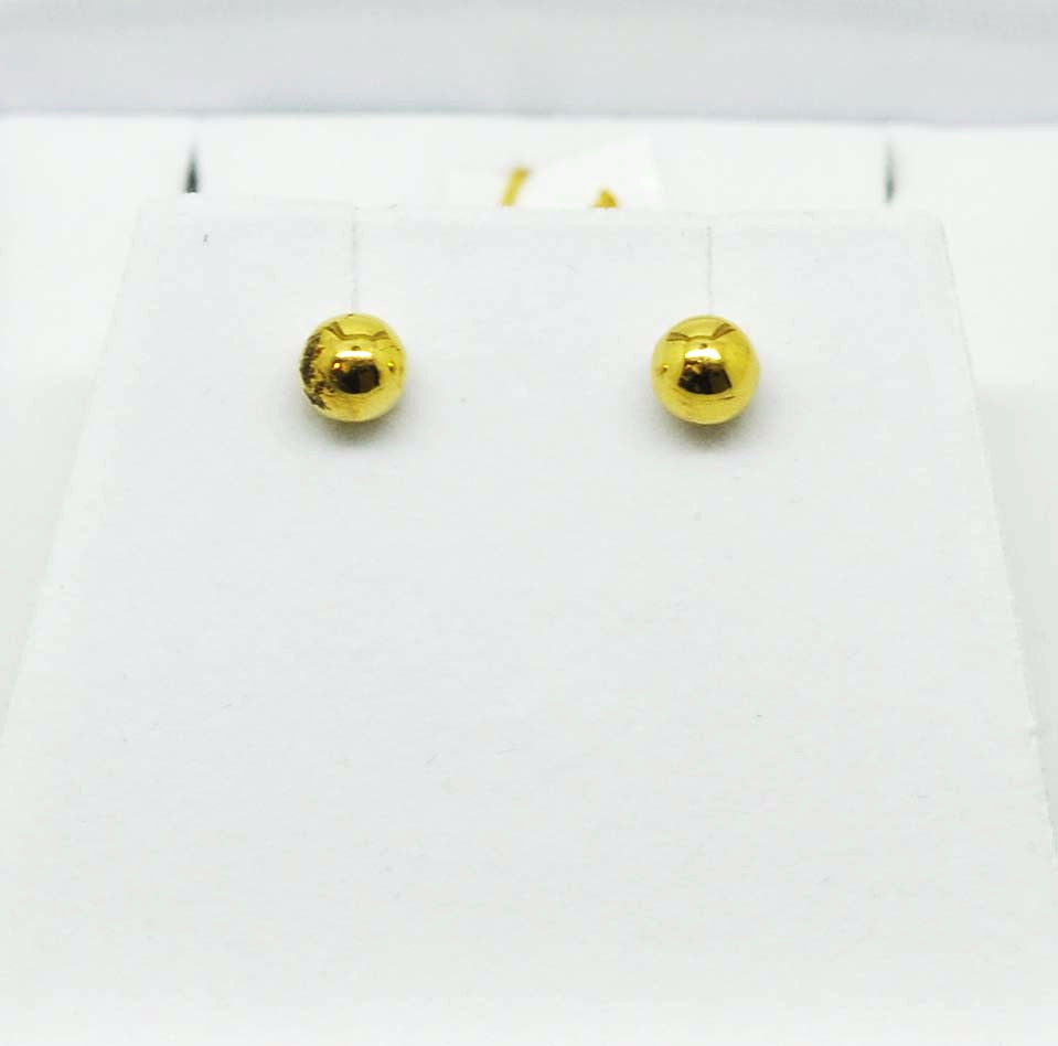 SOLD For little ears - Gold ball earrings