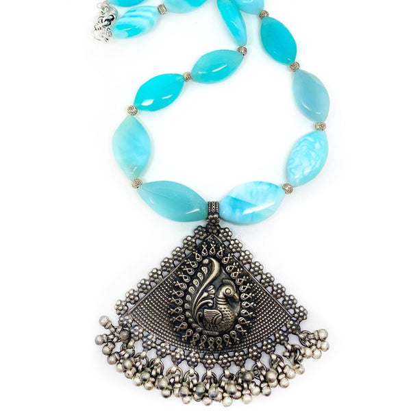 ON SALE - Blue Opal Vintage Necklace 2