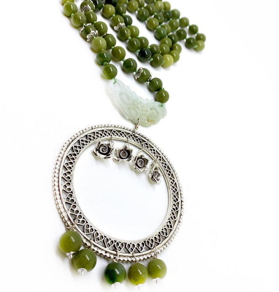 ON SALE - Jade Vintage Design Necklace
