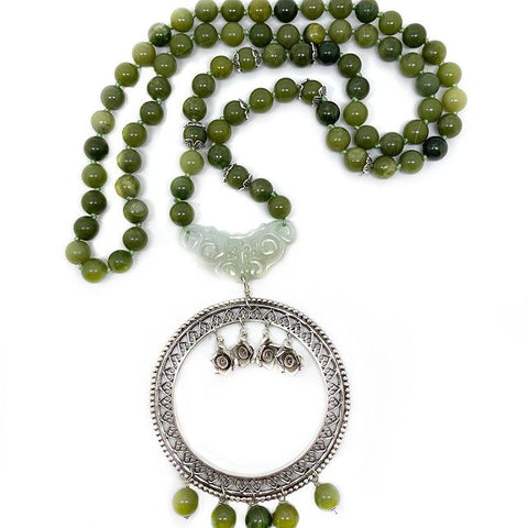 SOLD - ON SALE - Jade Vintage Design Necklace