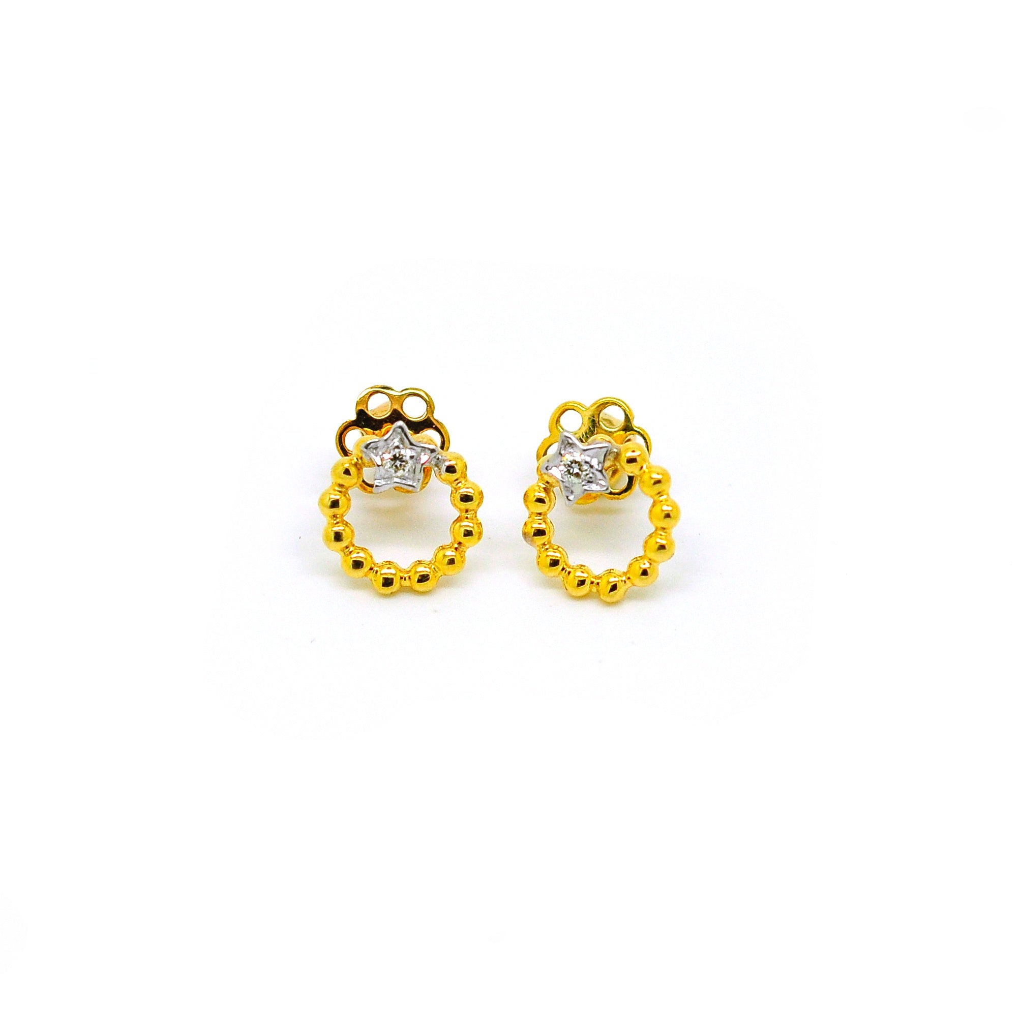 Baby Girl Childs Diamond Earrings Infant Girl Diamond Earrings NEW