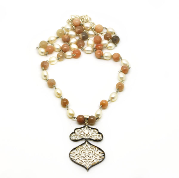 SOLD - ON SALE - Moonstone and pearl 2