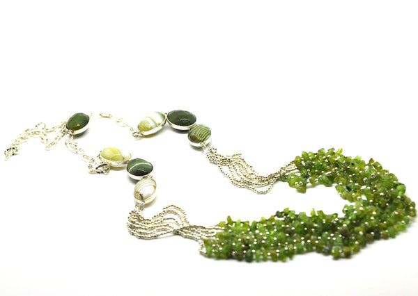 SOLD - ON SALE Agate & Peridot necklace