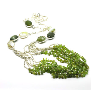SOLD - ON SALE Agate & Peridot necklace