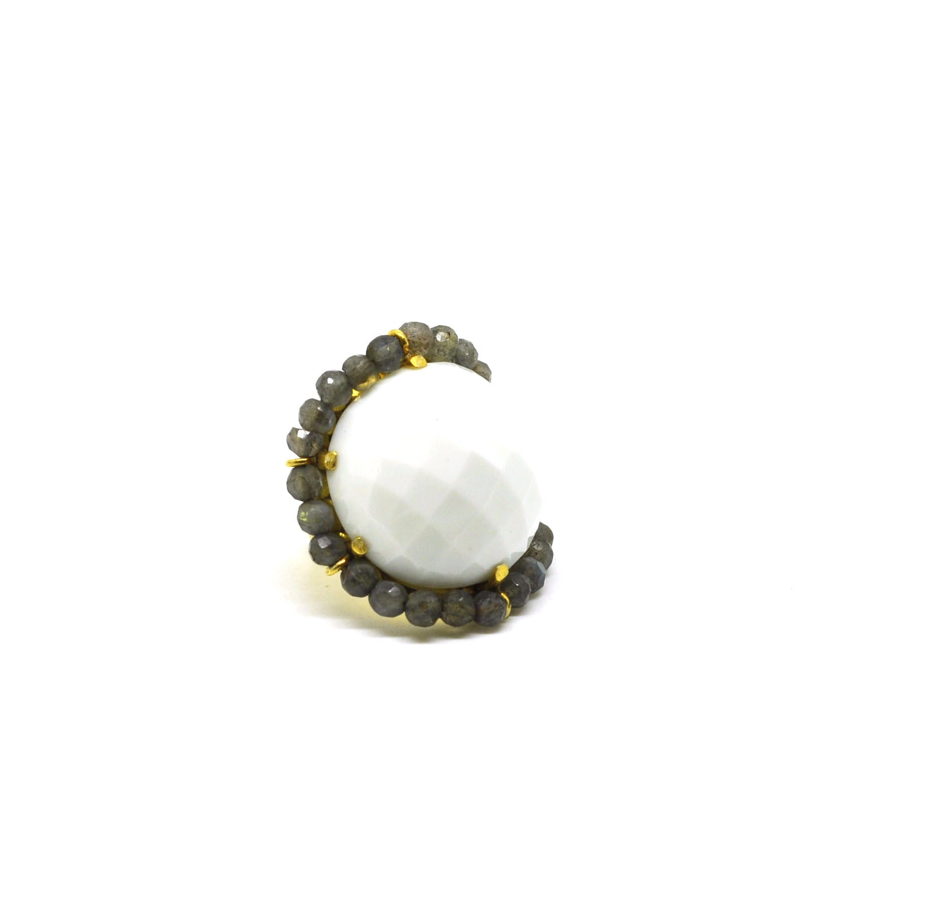 On Sale- White Agate Ring