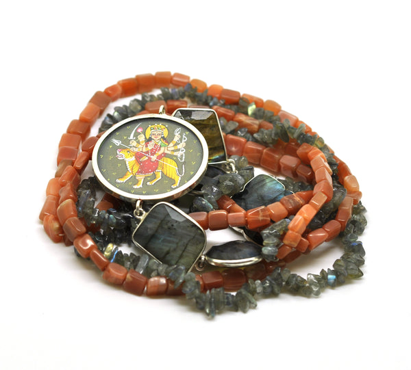 Moonstone and Labradorite "Mata" necklace