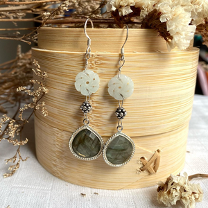 SOLD - On Sale - NEW - Jade and Labradorite earrings