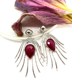 SOLD - New - Textured Ruby earring