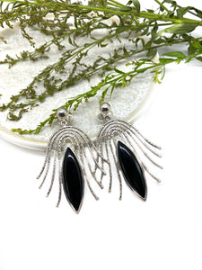 SOLD - New - Textured Black onyx earring