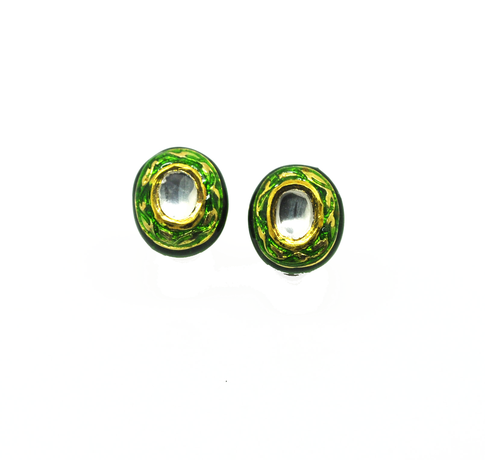 Kundan and enamel earrings