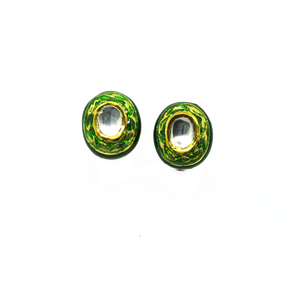 Kundan and enamel earrings